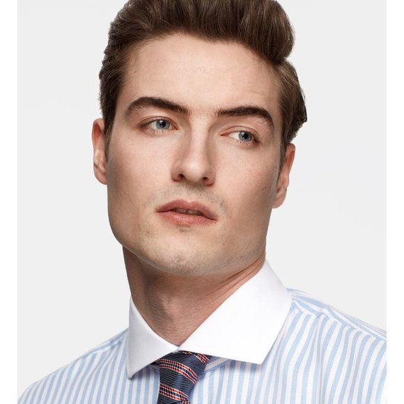 DAMAT Slim Fit White Striped Shirt - Picture 1 of 4
